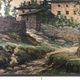 Ancient landscape painting of Auvergne , signed Gabriel Moiselet 20th century