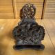 Antique Expandable Bookcase Carved Wood with Floral Motif Vintage #E3