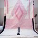 Handwoven Moroccan rug pink - colourful pattern - wool - 305 x 205 cm