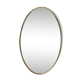 Gold brass oval mirror with vintage beaded décor 37x59cm