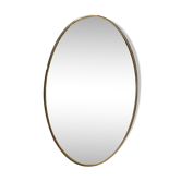 Gold brass oval mirror with vintage beaded décor 37x59cm