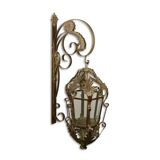 Patinated iron wall lantern