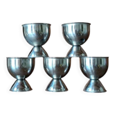 Set of 5 vintage silver-plated egg cups