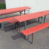 2 placemats and brewery benches