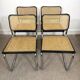 Set of four B32 chairs by Marcel Breuer made in Italy.