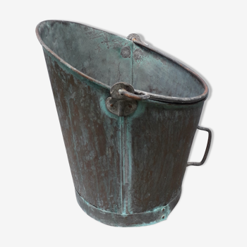 Patinated copper coal bucket