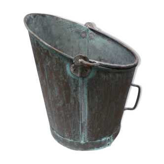 Patinated copper coal bucket