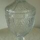 Bonbonnier en verre pot couvert pied douche decor pointe de diamant