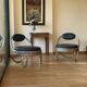 Metal and leather armchairs