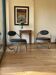 Metal and leather armchairs