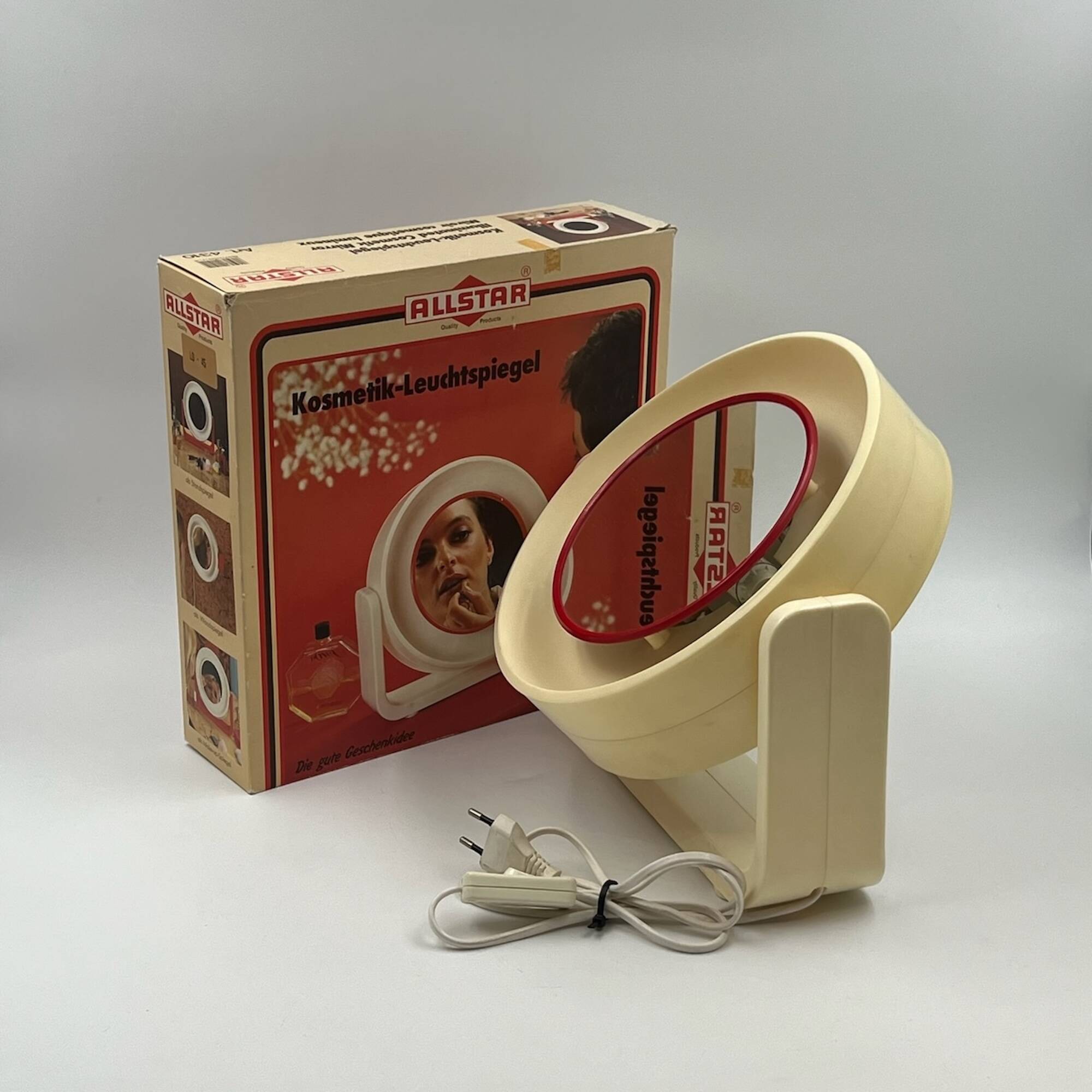 Rare 1960s Space Age Mirror with Light - Vintage Design by Allstar Germany