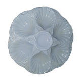 Lot 6 plates of oyster Sarreguemines vintage blue celadon
