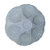 Lot 6 plates of oyster Sarreguemines vintage blue celadon