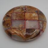 vintage onyx checkerboard round ashtray