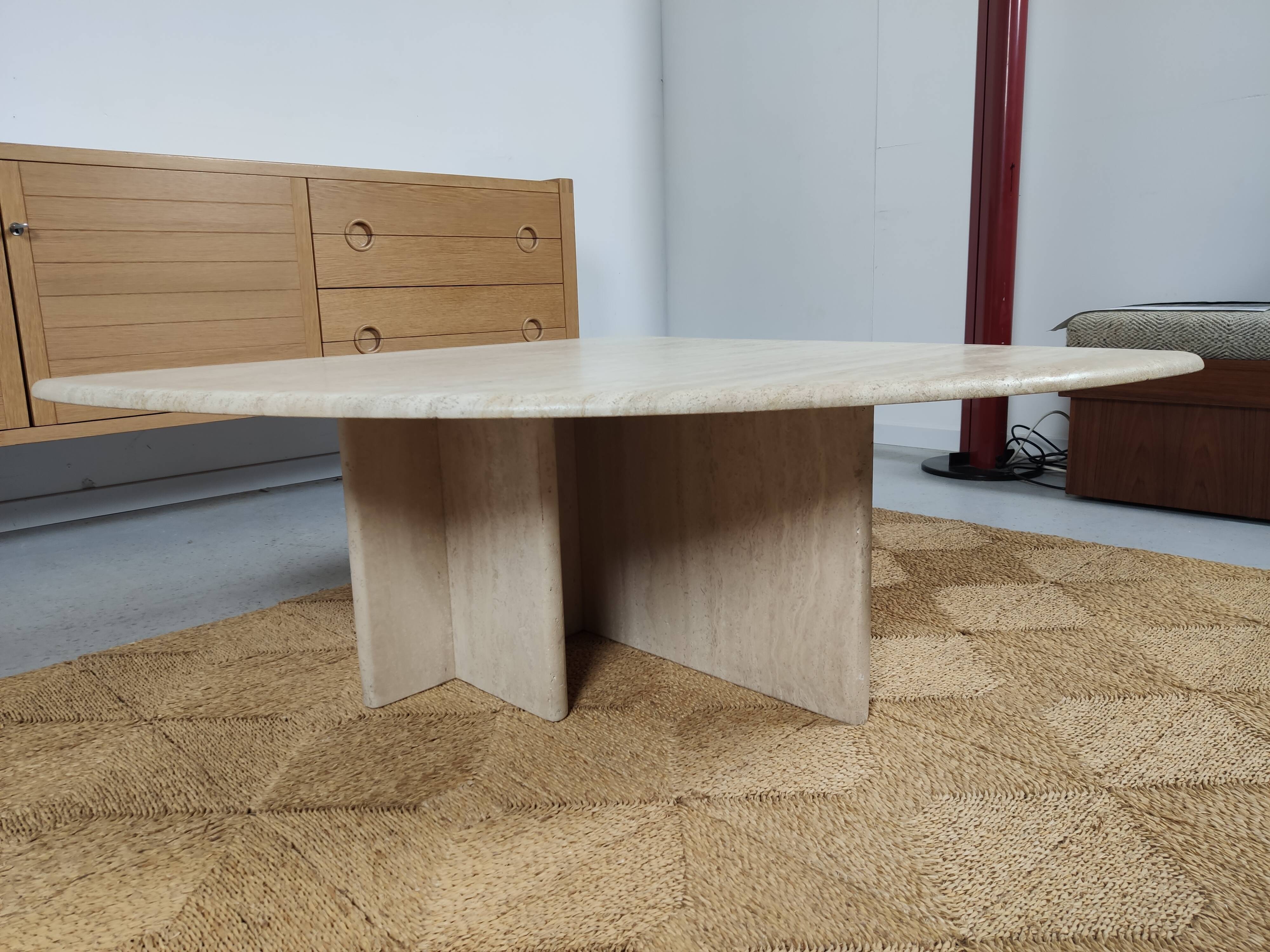 80s travertine coffee table