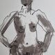 Original ink and wash drawing, framed, 38 x 44 cm