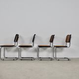 Set of 4 black dinning chairs B32 by Marcel Breuer