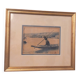 Aquarelle encadrée signée marine paysage