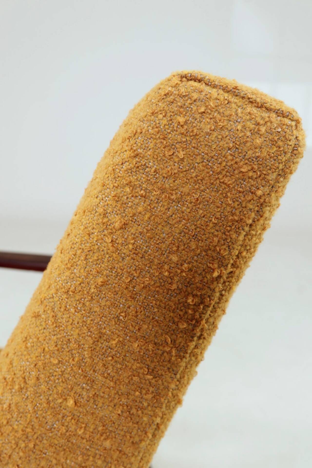 Pair Lounge Chairs Vintage Yellow Boucle,  Mid Century Design, 1960