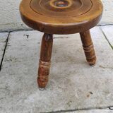 Small low vintage wooden stool