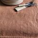 Terracotta tinted hemp harvest tablecloth