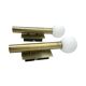 Pair of Lucky Brilliant wall sconces, brass and white globes, Art Deco styl