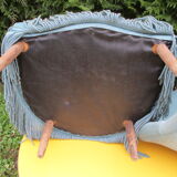 Pair of blue velvet toad armchairs