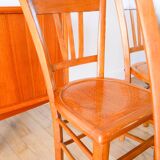 Set of 4 Luterma bistro chairs, cane effect, 1950