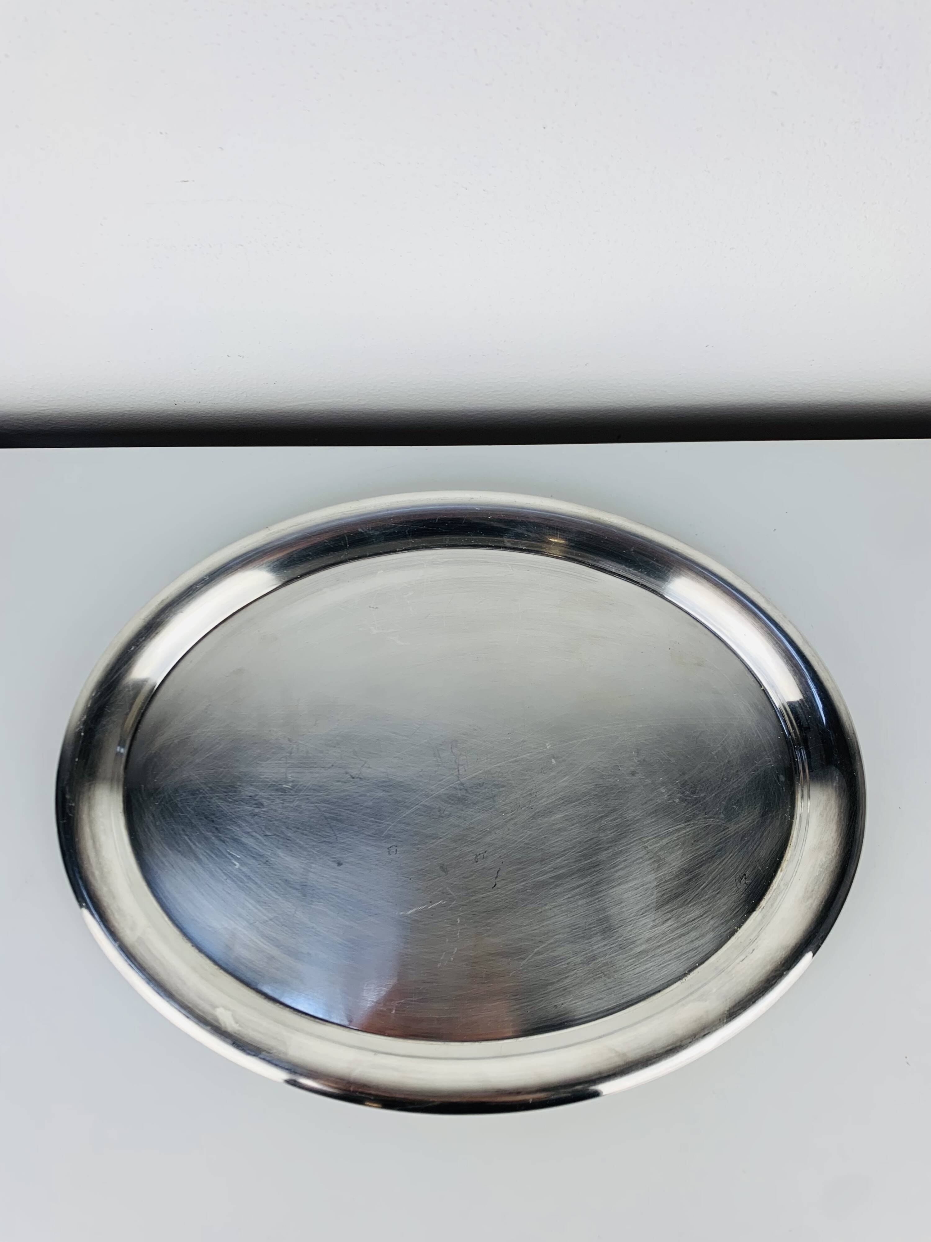 Vintage oval silver-plated tray