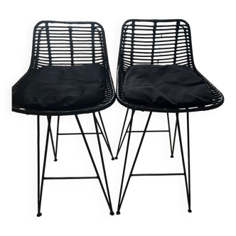 Chaises de bar rotin