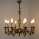 French Antique Traditional Bronze 8 Light Chandelier Acanthus Detail 5566