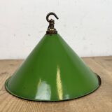 Industrial British Green Enamel Factory Pendant Lamp, 1950s