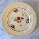 set of 9 Digoin Sarreguemines beige flat plates with pink flowers 1930s-40s