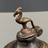 Bronze Inkwell Indian Nineteenth Peacock Bird Decor