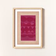 Collage and painting on old paper - M696 Indian Rose - signed Eawy