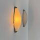 Vintage wall lights, chrome metal and frosted glass, France, 1970.
