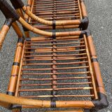 4 bamboo chairs and cannage