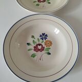 Trio of K&G Lunéville soup plates – Chantilly model, hand-painted