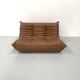 Canapé Togo en cuir marron moyen attribué à Michel Ducaroy pour Ligne Roset.