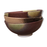 Trio ceramic style bowls brown earth