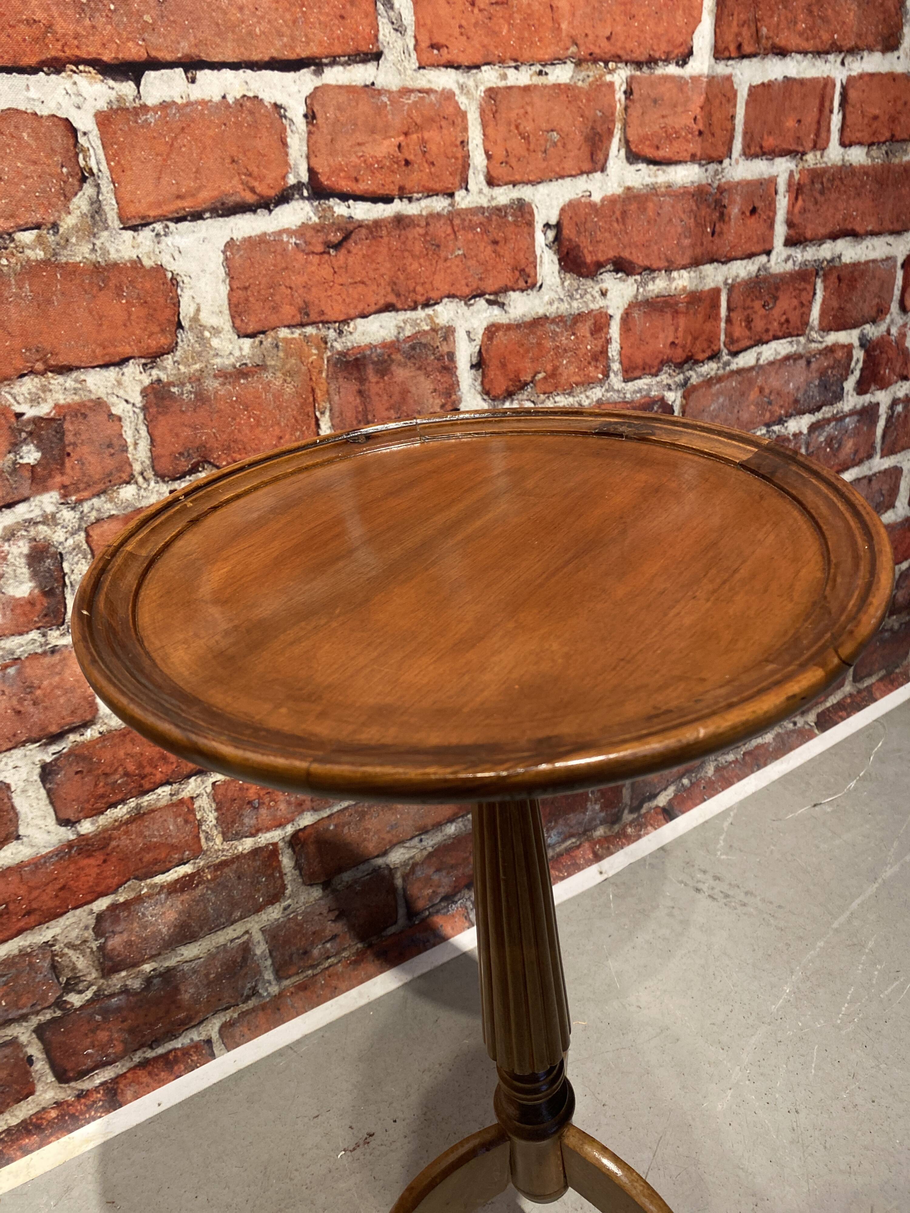 Wooden tripod pedestal table