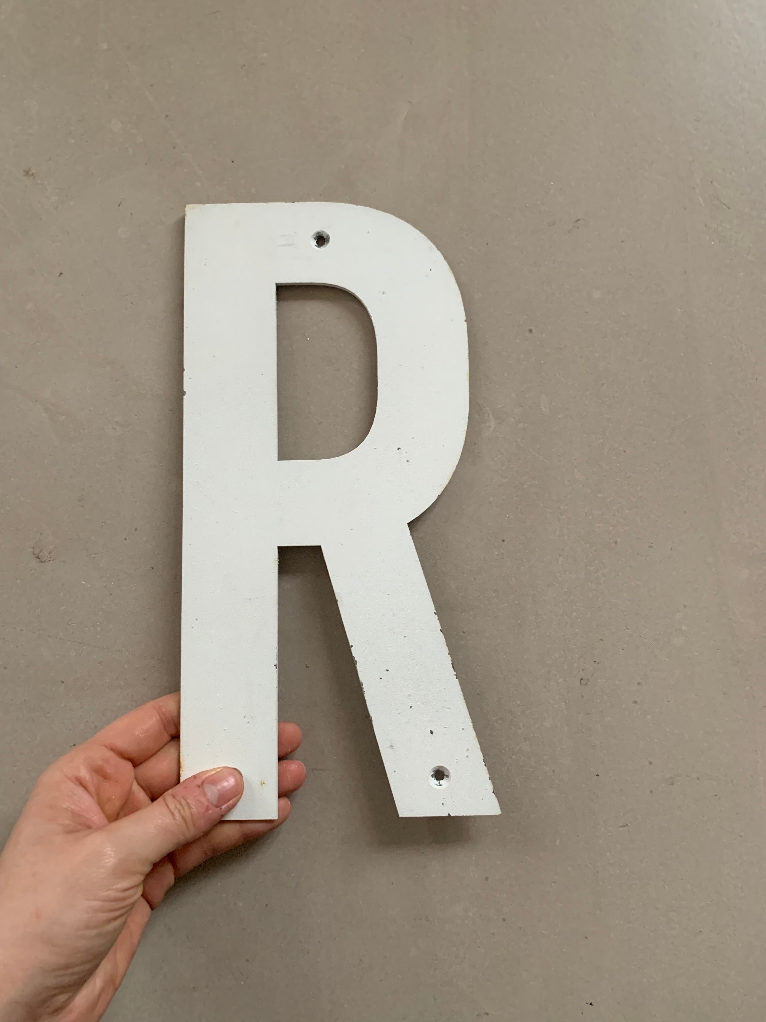 Old sign letter R / 27cm
