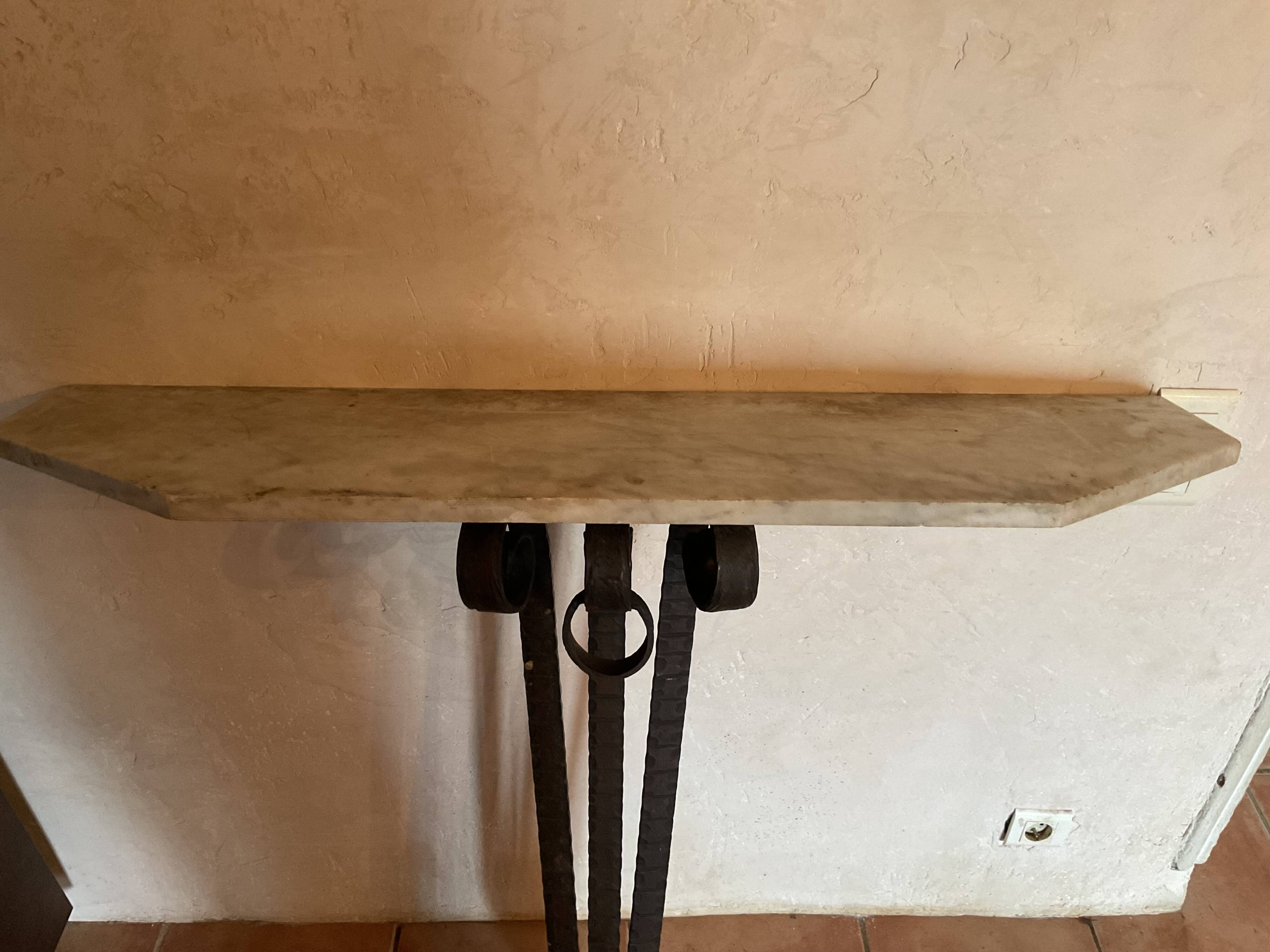 Large wrought iron console