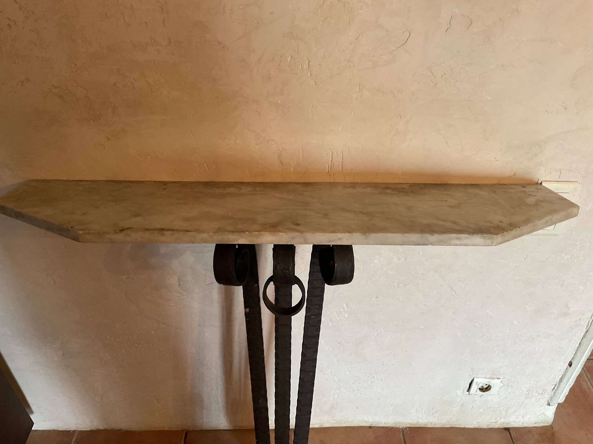 Large wrought iron console