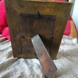 Frame in varnished wood and brass to pose for photo 4" x 6", 10 x 15 cm, glass, and support.