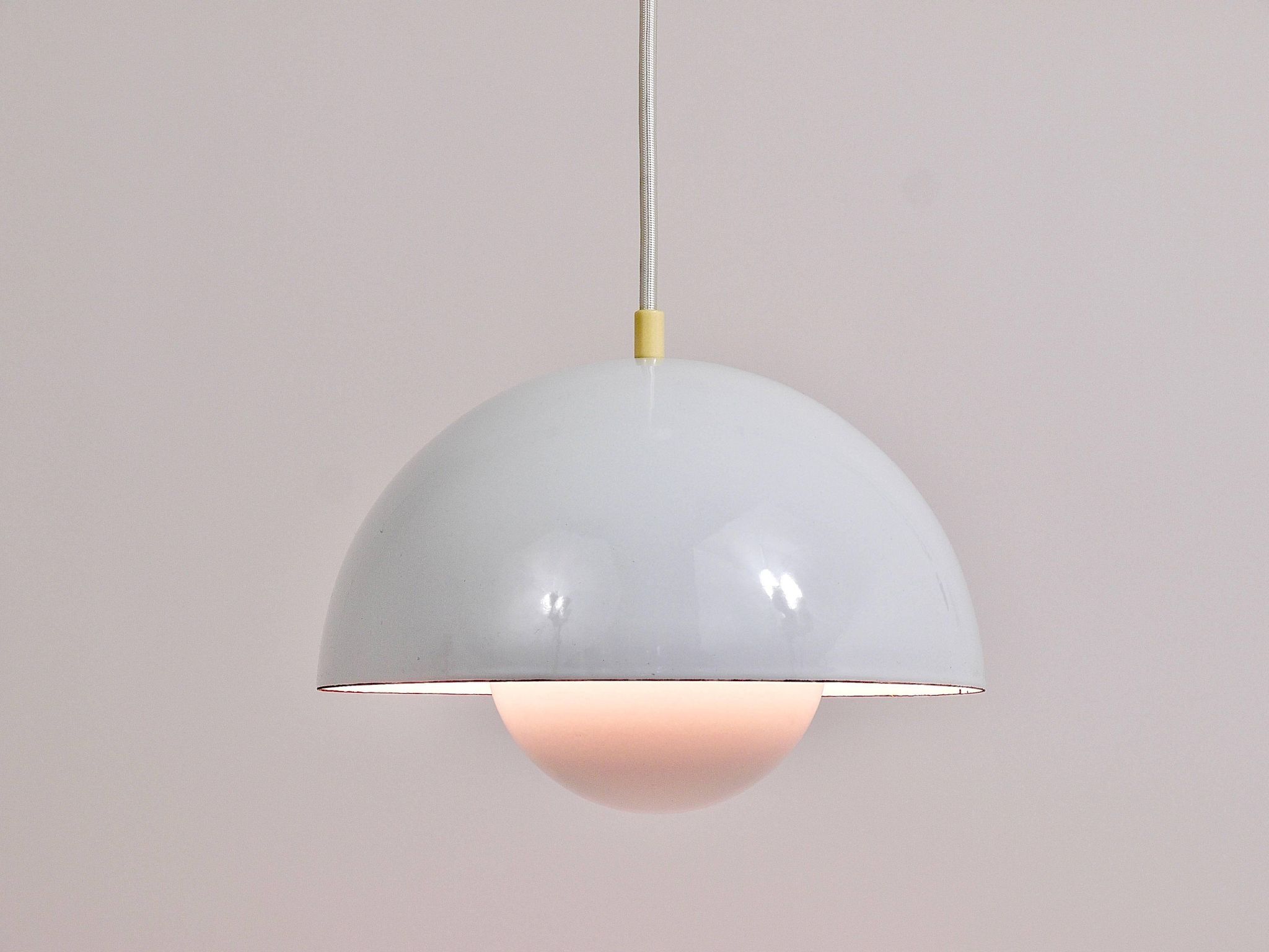 White Verner Panton flower pendant, Louis Poulsen, Denmark, 1969