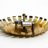 Mid Century Modern ceiling lamp made of glass stones and brass frame