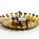 Mid Century Modern ceiling lamp made of glass stones and brass frame