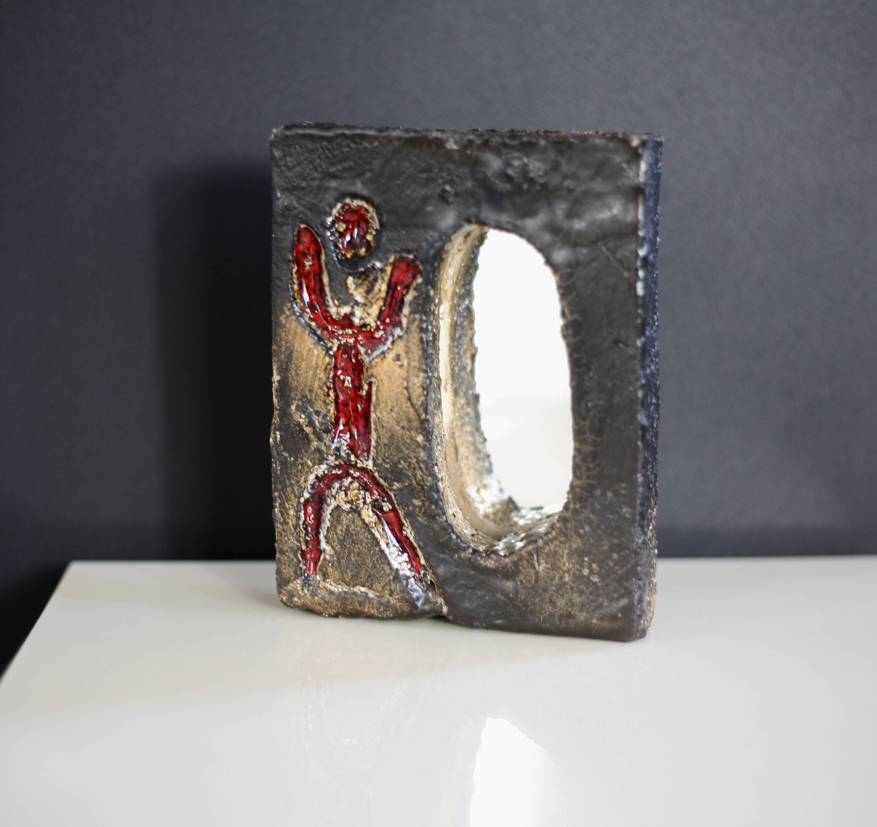 Miroir en céramique, Galerie Palissy, années 60