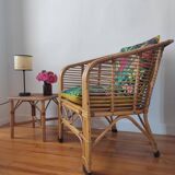 Pair of rattan armchairs